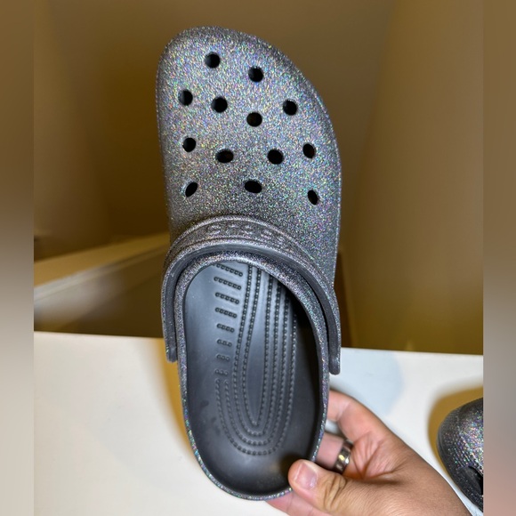 CROCS - Glitter Clogs, Black, Men’s Size 12 - Picture 11 of 14